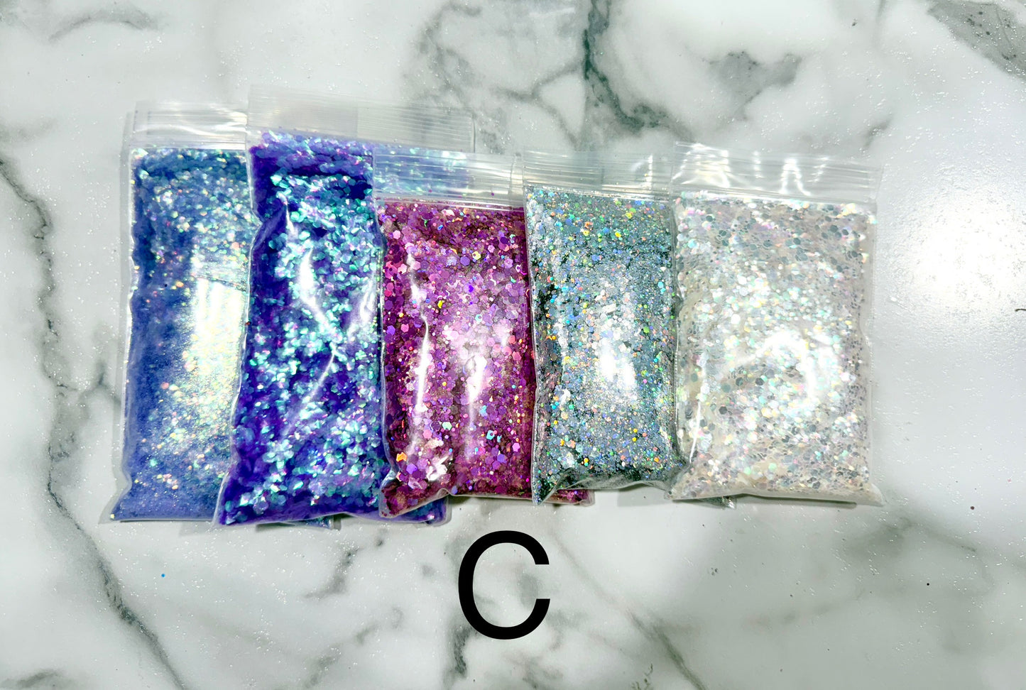 Chunky glitter destash bundle (qty 5), fine glitter bags, fine glitter, chunky glitter, craft glitter