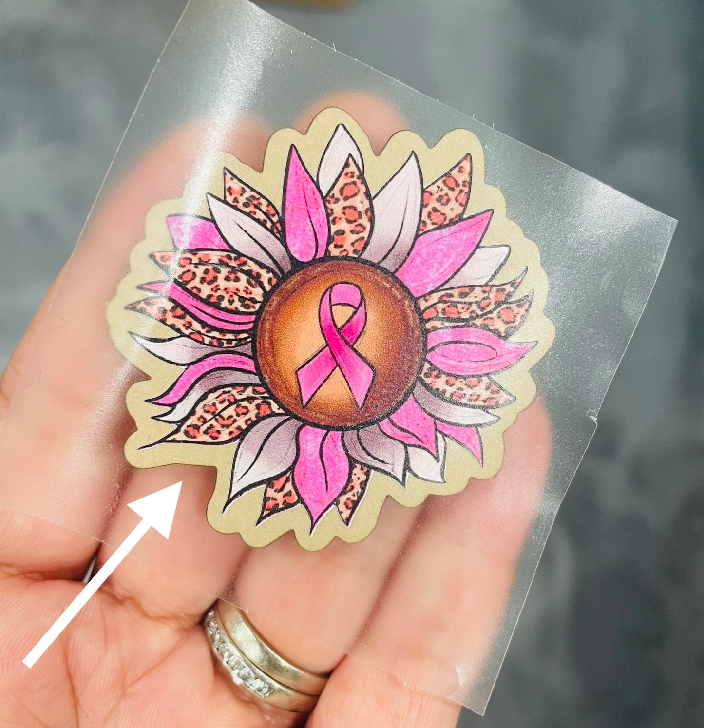 Breast cancer awareness clear acrylic blanks & vinyl decal, acrylic blank, decal, vinyl decal, cast acrylic, cancer awareness badge reel, acrylic blank