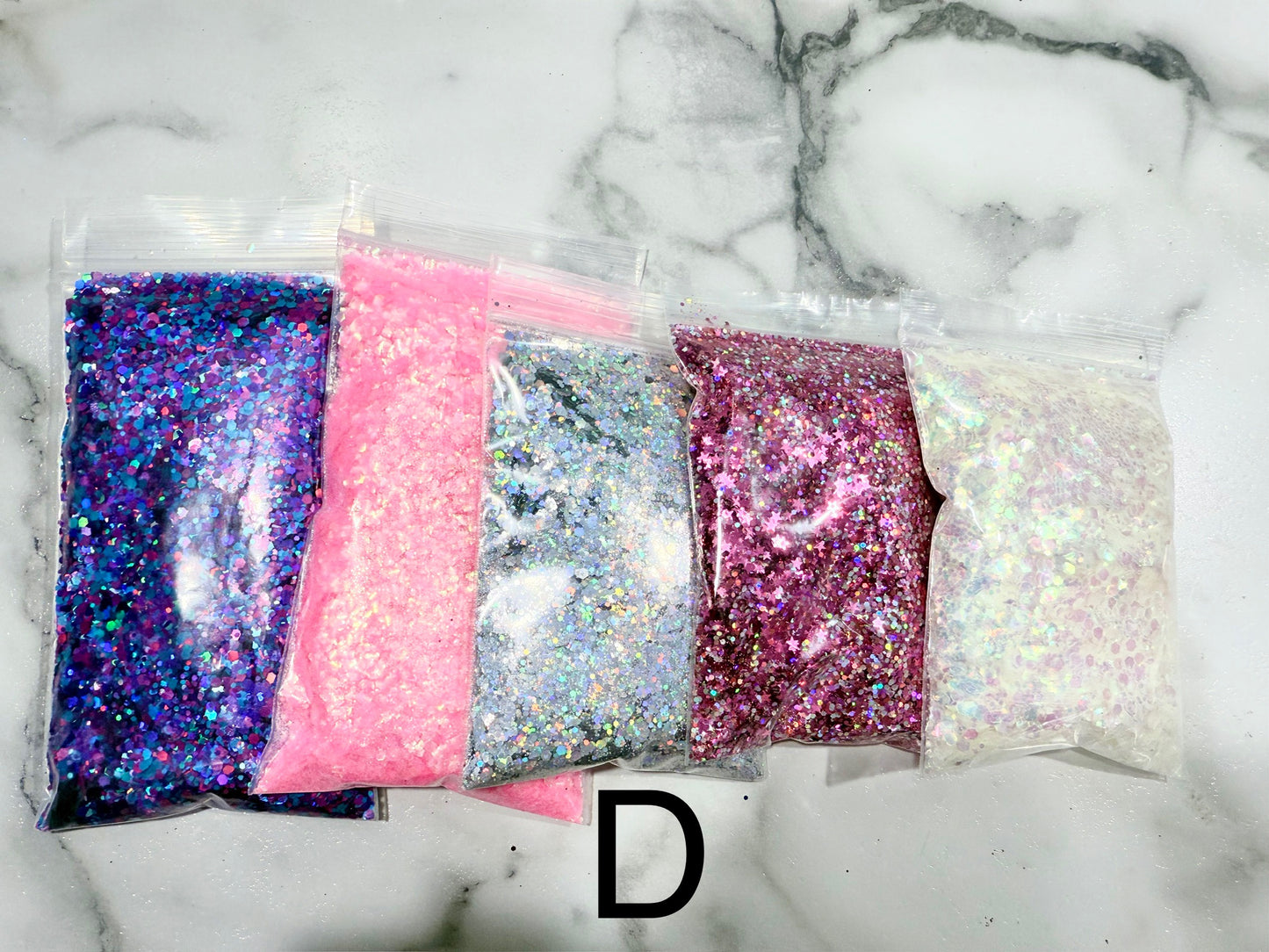 Chunky glitter destash bundle (qty 5), fine glitter bags, fine glitter, chunky glitter, craft glitter