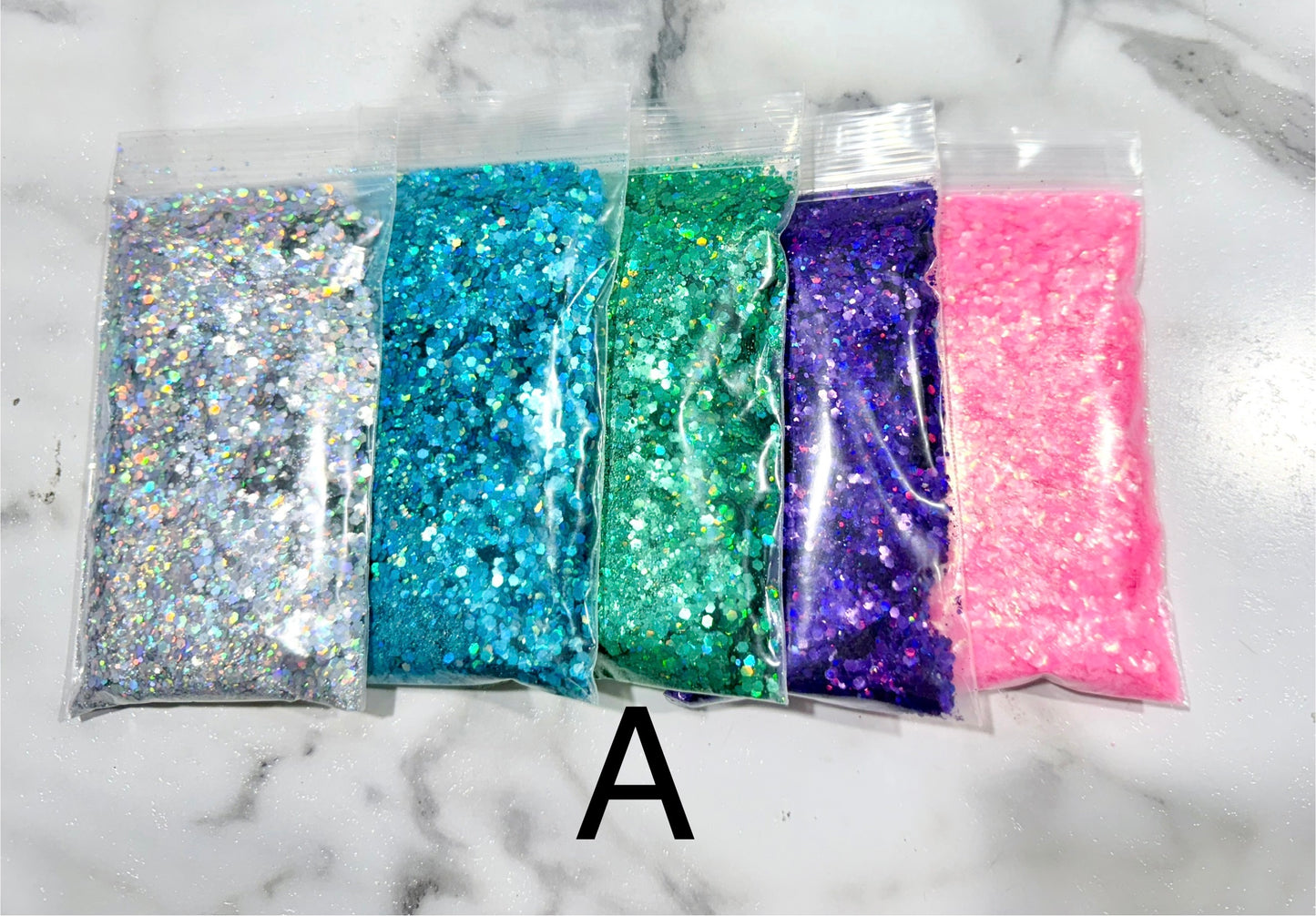Chunky glitter destash bundle (qty 5), fine glitter bags, fine glitter, chunky glitter, craft glitter