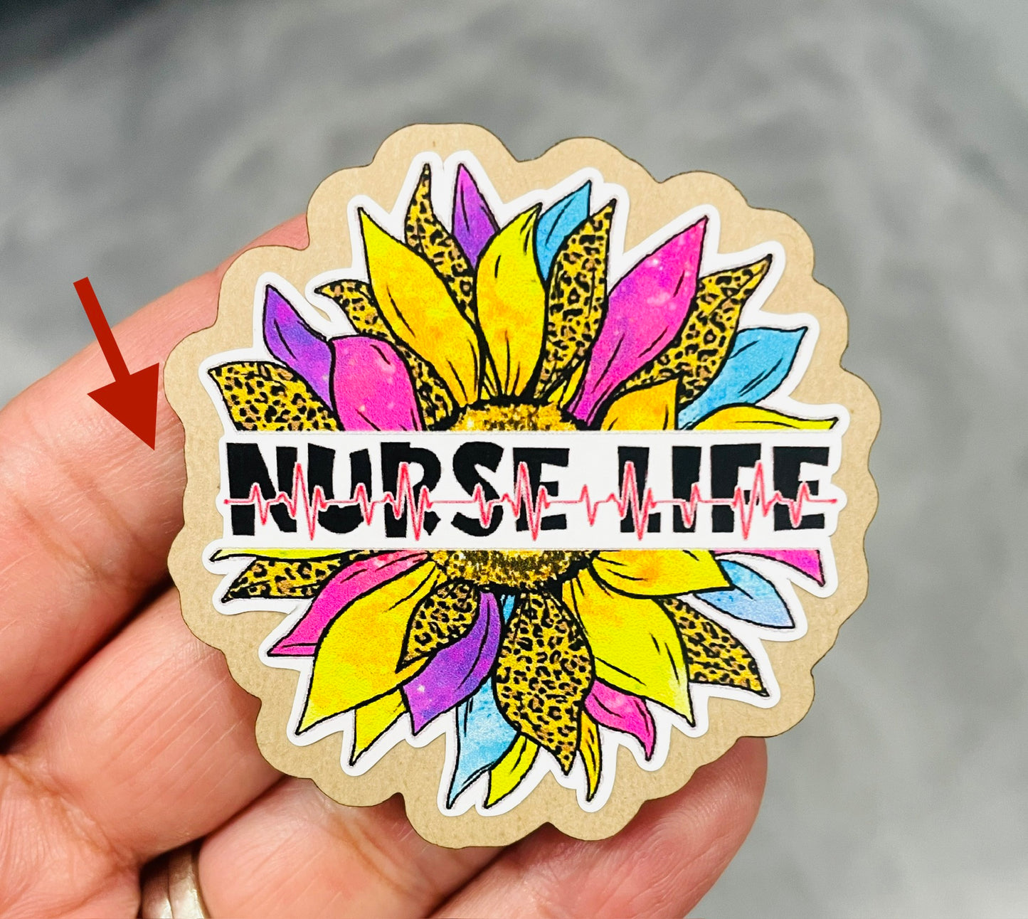 Nurse Life Sunflower acrylic blanks for badge reels & vinyl decal, acrylic blank, decal, vinyl decal, cast acrylic,  reel, Nurse badge reel