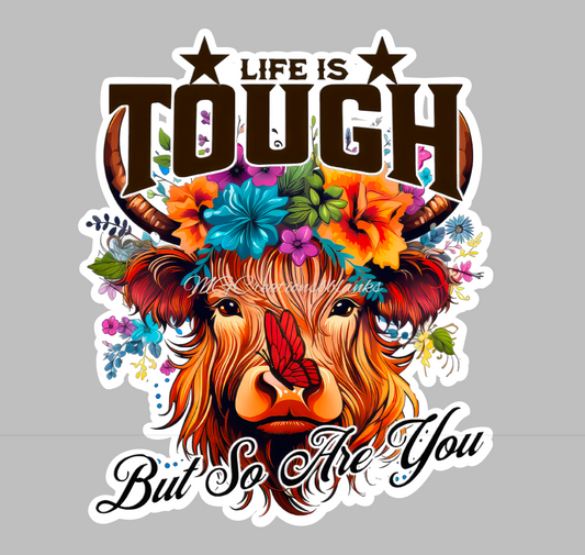 You are tough clear acrylic blanks & vinyl decal, acrylic blank, decal, vinyl decal, cast acrylic, you are tough badge reel, acrylic blank