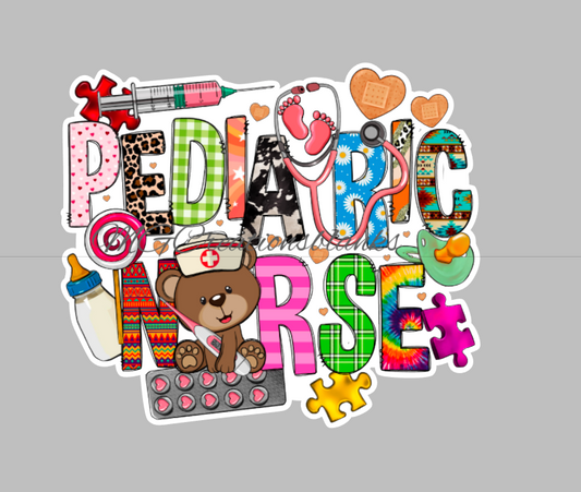 Pediatric Nurse acrylic blanks for badge reels & vinyl decal, acrylic blank, decal, vinyl decal, cast acrylic, Pediatric, Nurse badge reel