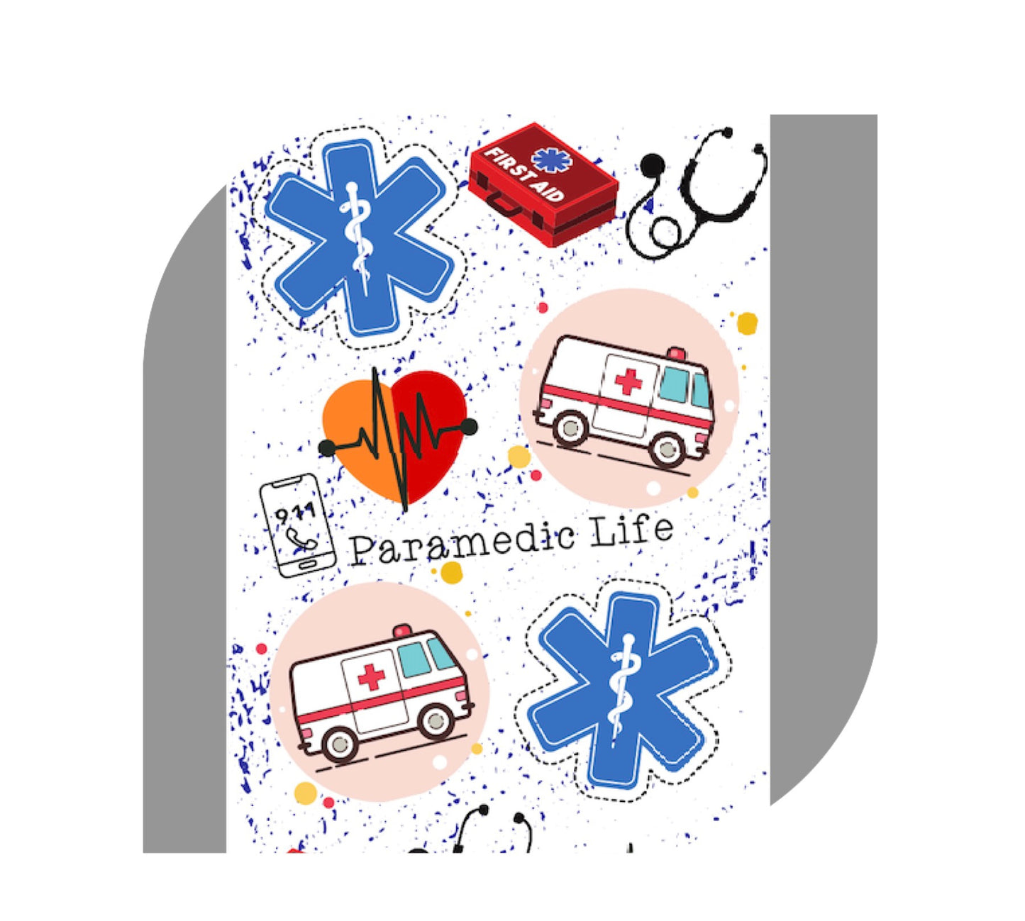 Paramedic pen wrap vinyl sheet, Paramedic pen wrap, pen wrap vinyl print sheet, pattern vinyl for pens, pen wrap craft vinyl for Cricut and Silhouette