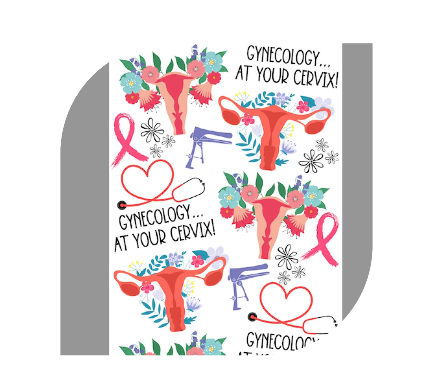 Gynecologist pen wrap vinyl sheet, OBGYN pen wrap, pen wrap vinyl print sheet, pattern vinyl for pens, pen wrap craft vinyl for Cricut and Silhouette