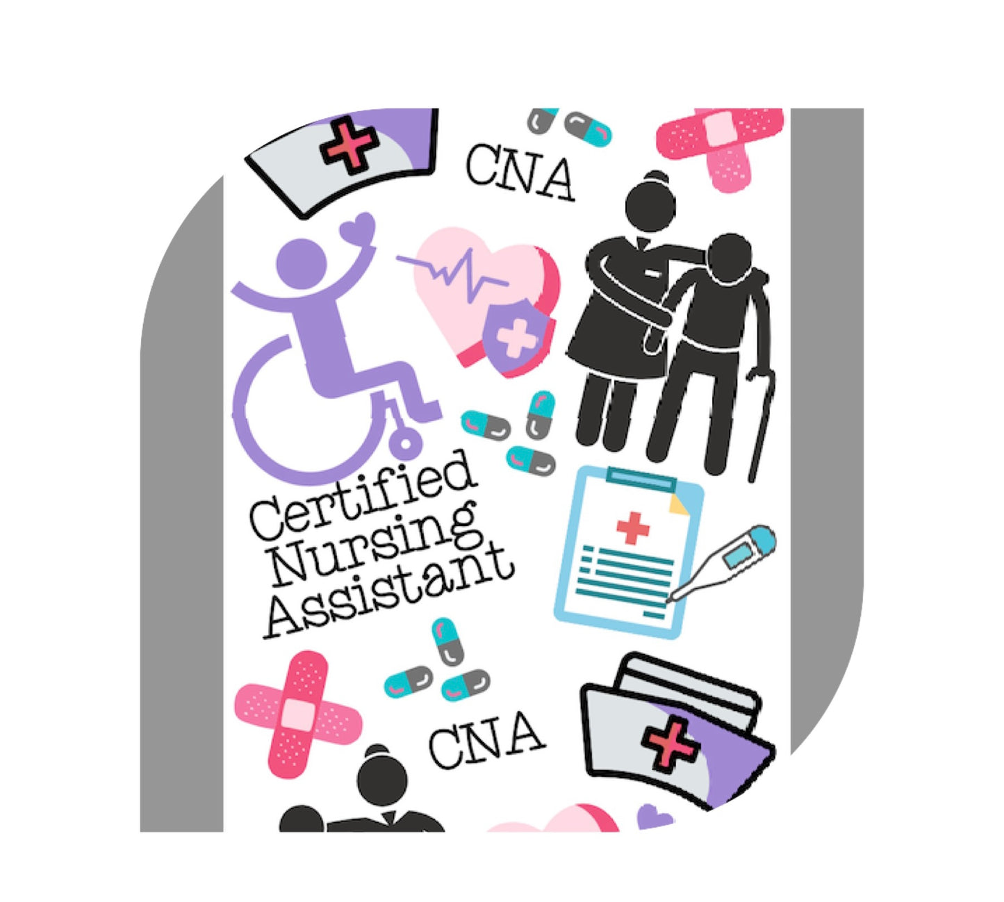 CNA pen wrap vinyl sheet, Medical pen wrap, Nurse pen wrap vinyl print sheet, pattern vinyl for pens, pen wrap craft vinyl for Cricut and Silhouette