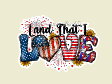 Land that I love clear acrylic blanks for badge reels with matching vinyl decal, acrylic blank, decal, vinyl decal, 4th of July acrylic