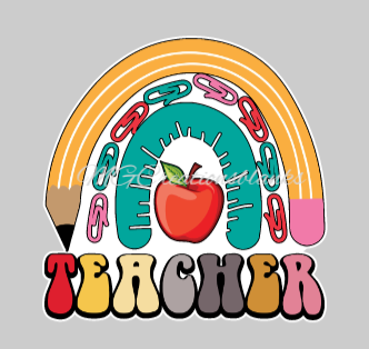 Teacher rainbow clear acrylic blanks for badge reels & vinyl decal, acrylic blank, decal, vinyl decal, cast acrylic, teacher badge reel