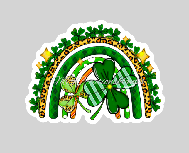 St. Patrick’s rainbow acrylic blanks for badge reels with matching vinyl decal, acrylic blank, decal, vinyl decal, St. Patrick rainbow acrylic blank