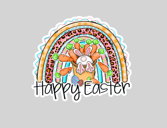 Easter rainbow clear acrylic blanks for badge reels with matching vinyl decal, acrylic blank, decal, vinyl decal, Easter acrylic blank