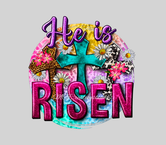 He is risen Easter clear acrylic blanks for badge reels with matching vinyl decal, acrylic blank, decal, vinyl decal, Easter acrylic blank