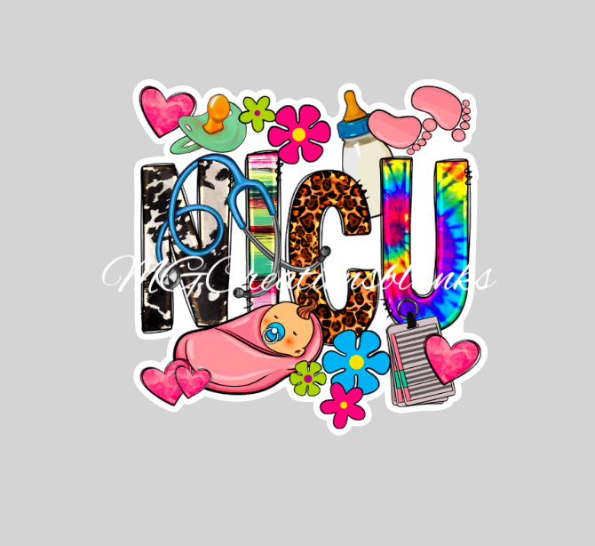 NICU acrylic blanks for badge reels & vinyl decal, acrylic blank, decal, vinyl decal, cast acrylic, reel, ER badge reel, ER