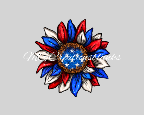 4th of July sunflower clear acrylic blanks for badge reels with matching vinyl decal, acrylic blank, decal, Independence Day vinyl decal, Independence day acrylic