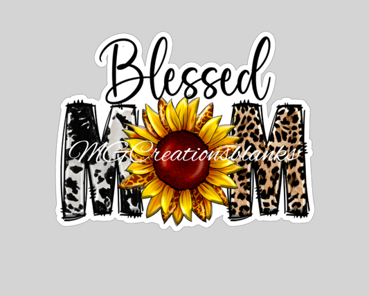 Blessed Mom acrylic blanks for badge reels & vinyl decal, acrylic blank, decal, vinyl decal, Blessed mom decal, cast acrylic, badge reel