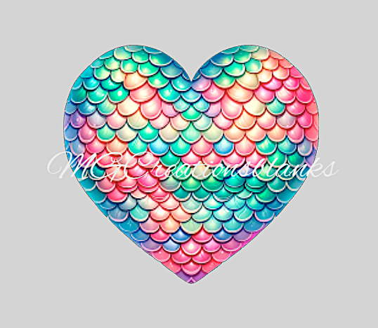 Mermaid heart clear acrylic blank for badge reels with matching vinyl decal, acrylic blank, decal, vinyl decal, Mermaid heart acrylic blank
