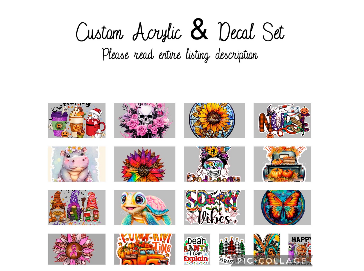 Custom set of 10 acrylic blank for badge reels & keychains, cast acrylic (new)