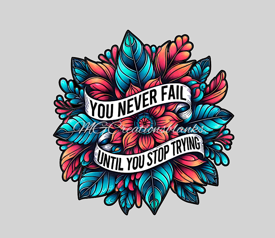 Don't stop trying clear acrylic blanks & vinyl decal, acrylic blank, decal, vinyl decal, cast acrylic, Don't stop trying clear acrylic blank, clear acrylic blank badge reel, acrylic blank