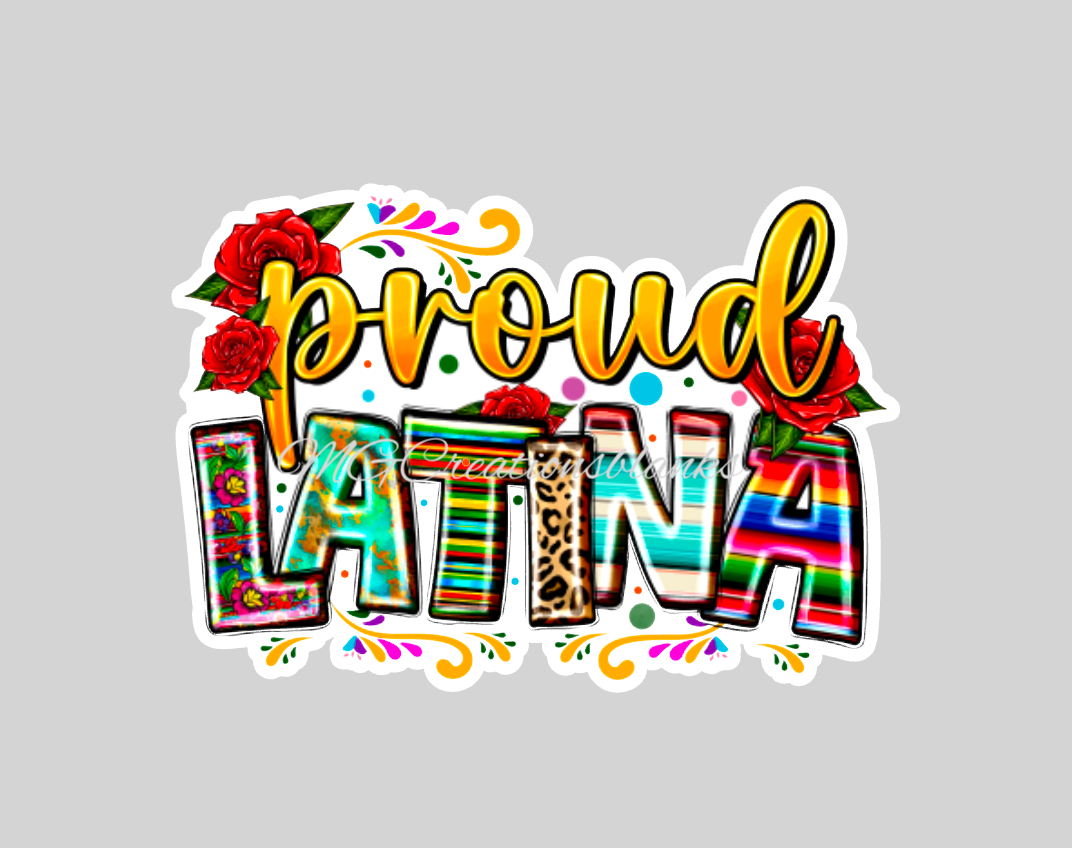 Latina proud clear acrylic blanks for badge reels with matching vinyl decal, acrylic blank, decal, vinyl decal, 5 de Mayo, Mexican party blank