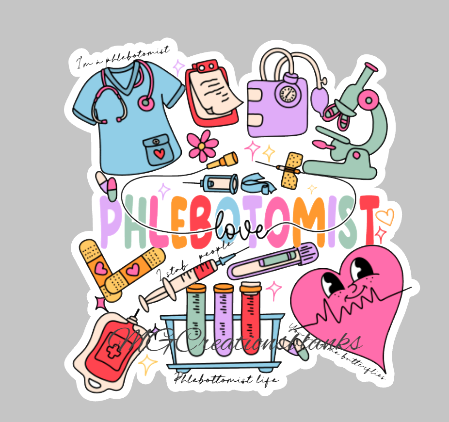Phlebotomist clear acrylic blank for badge reels & vinyl decal, phlebotomist acrylic blank, MA decal, vinyl decal, nurse cast acrylic, medical badge reel, phlebotomist clear acrylic blank