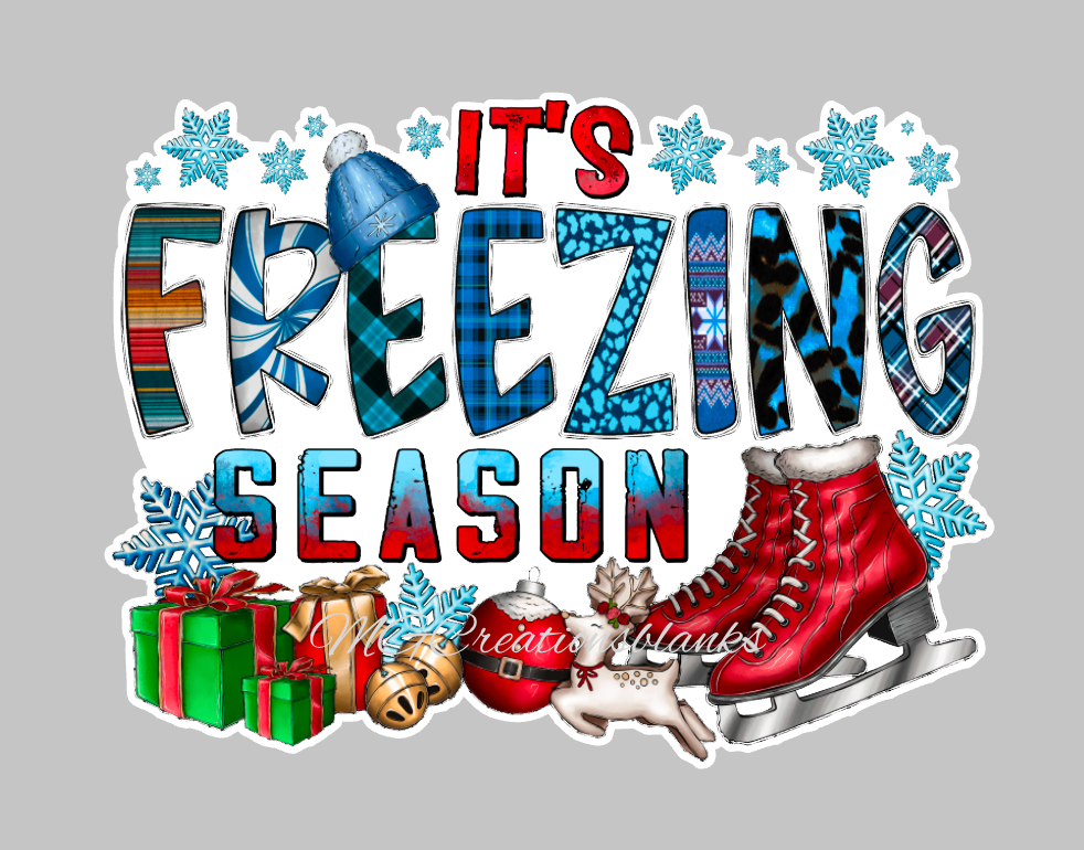 It’s freezing season clear acrylic blank for badge reel with matching vinyl decal, It's freezing acrylic blank, decal, vinyl decal, It’s Cold Outside decal, acrylic, It’s freezing season acrylic blank