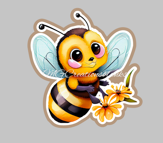 Bee clear acrylic blanks for badge reels with matching vinyl decal, bumblebee acrylic blank, decal, vinyl decal, Bumblebee decal, acrylic, baby bee