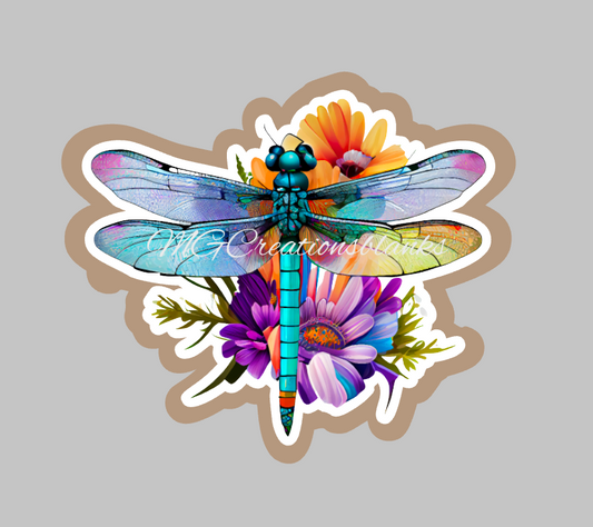 Dragonfly clear acrylic blanks for badge reels with matching vinyl decal, acrylic blank, decal, vinyl decal, Dragonfly decal, acrylic