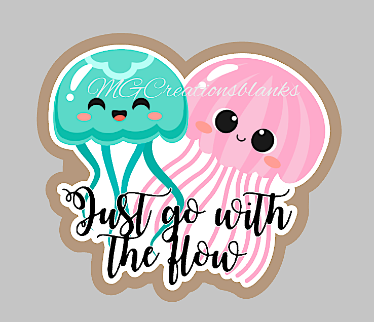 Jellyfish acrylic blank for badge reels & vinyl decal, acrylic blank, decal, vinyl decal, cast acrylic, badge reel, Jellyfish badge reel