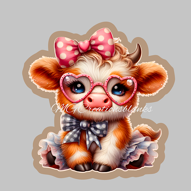 Cow clear acrylic blanks for badge reels with matching vinyl decal, acrylic blank, decal, vinyl decal, Cow decal, Cow acrylic blank, Baby cow