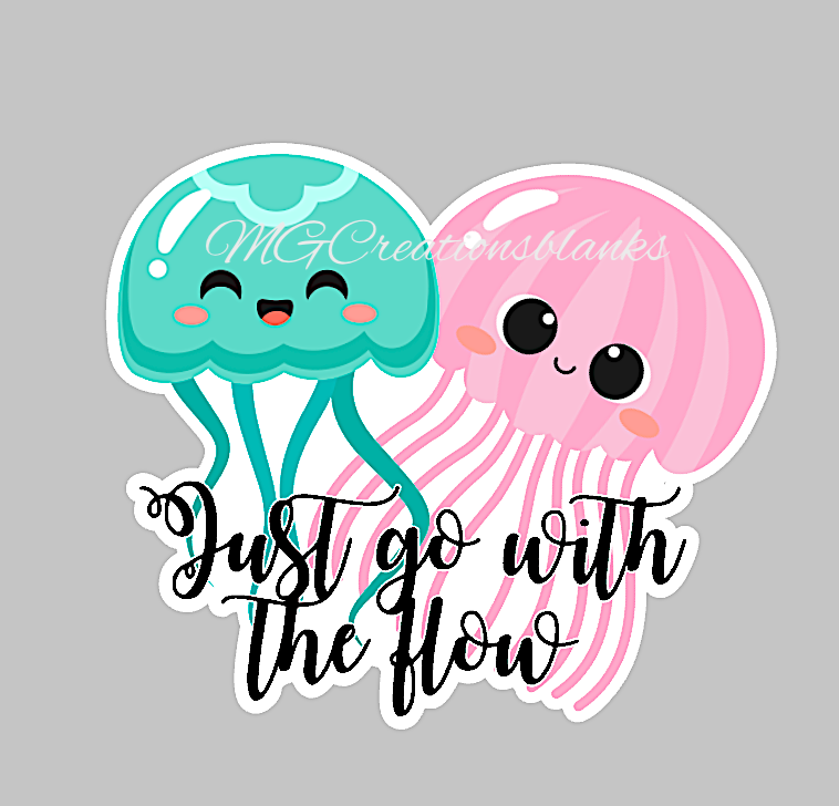 Jellyfish acrylic blank for badge reels & vinyl decal, acrylic blank, decal, vinyl decal, cast acrylic, badge reel, Jellyfish badge reel