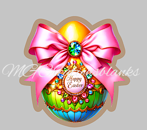 Easter egg clear acrylic blanks for badge reels with matching vinyl decal, acrylic blank, decal, vinyl decal, Easter acrylic blank