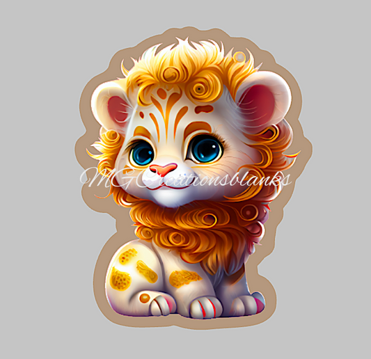 Lion clear acrylic blanks for badge reels with matching vinyl decal, acrylic blank, decal, vinyl decal, Giraffe decal, acrylic