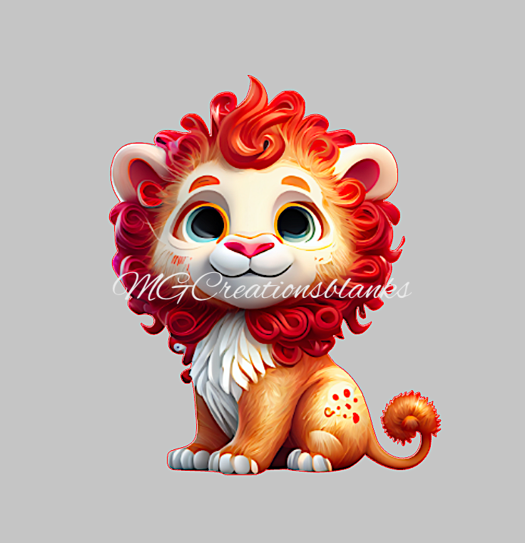 Lion clear acrylic blanks for badge reels with matching vinyl decal, acrylic blank, decal, vinyl decal, Giraffe decal, acrylic