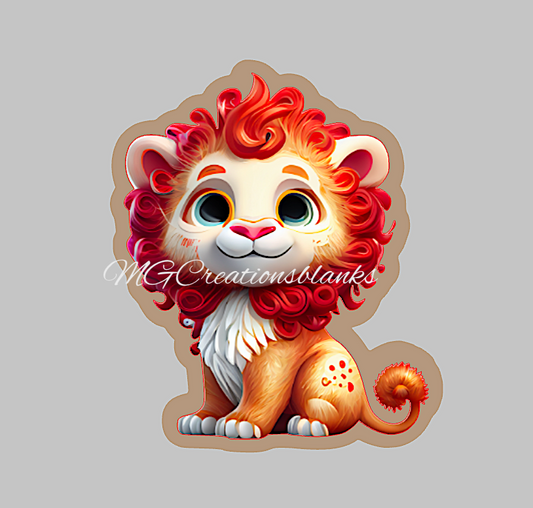 Lion clear acrylic blanks for badge reels with matching vinyl decal, acrylic blank, decal, vinyl decal, Giraffe decal, acrylic