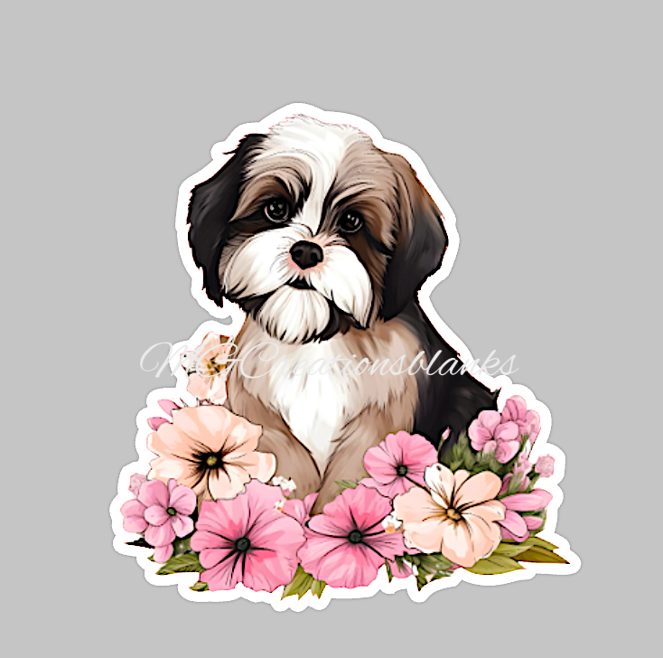 Dog clear acrylic blanks for badge reels with matching vinyl decal, acrylic blank, decal, vinyl decal, Dog decal, Dog acrylic blank, Dog