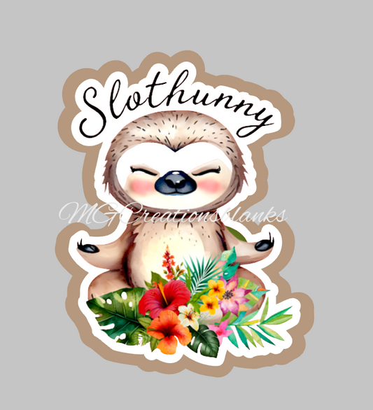 Sloth clear acrylic blanks for badge reels with matching vinyl decal, acrylic blank, decal, vinyl decal, sloth decal, acrylic, sloth