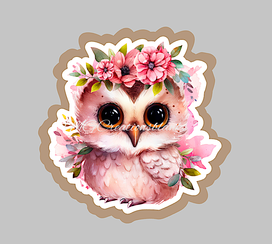 Owl clear acrylic blanks for badge reels with matching vinyl decal, acrylic blank, decal, vinyl decal, owl decal, acrylic, owl