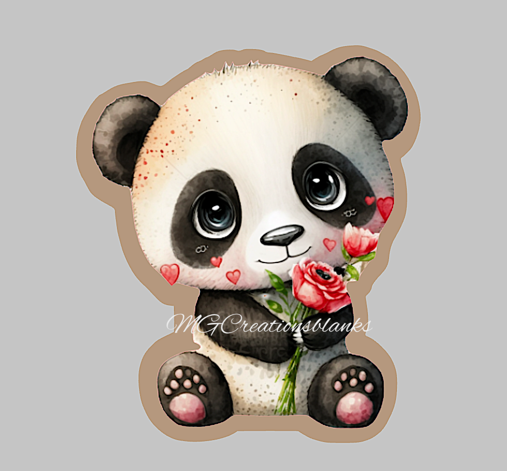 Panda clear acrylic blanks for badge reels with matching vinyl decal, acrylic blank, decal, vinyl decal, Panda decal, acrylic, Panda