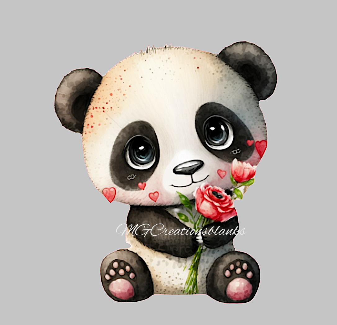 Panda clear acrylic blanks for badge reels with matching vinyl decal, acrylic blank, decal, vinyl decal, Panda decal, acrylic, Panda