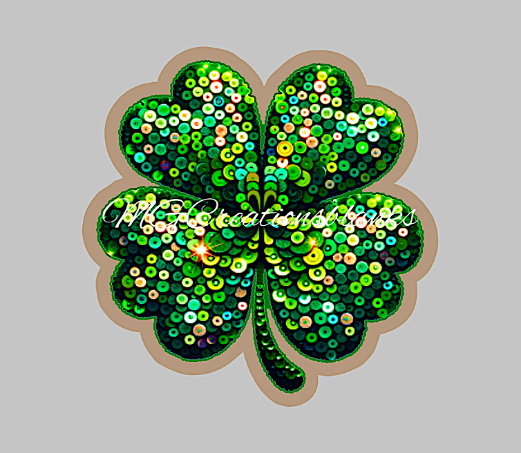 St. Patrick’s clover acrylic blanks for badge reels with matching vinyl decal, Irish heart acrylic blank, Irish clover decal, vinyl decal, St. Patrick acrylic blank