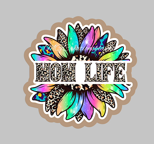 Mom sunflower acrylic blanks for badge reels & vinyl decal, acrylic blank, decal, vinyl decal, mom decal, cast acrylic, mom badge reel