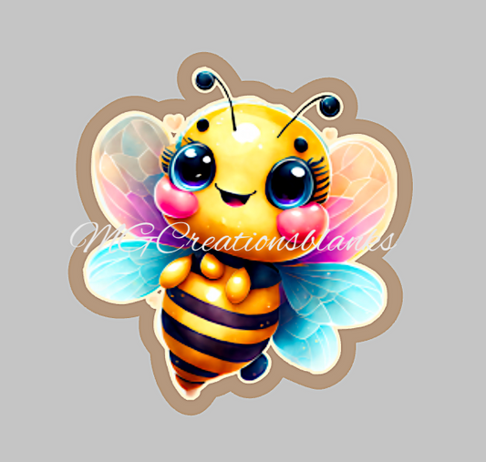 Bee clear acrylic blanks for badge reels with matching vinyl decal, bumblebee acrylic blank, decal, vinyl decal, Bumblebee decal, acrylic, baby bee