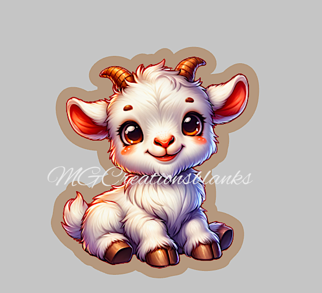 Goat clear acrylic blanks for badge reels with matching vinyl decal, acrylic blank, decal, vinyl decal, Goat decal, acrylic