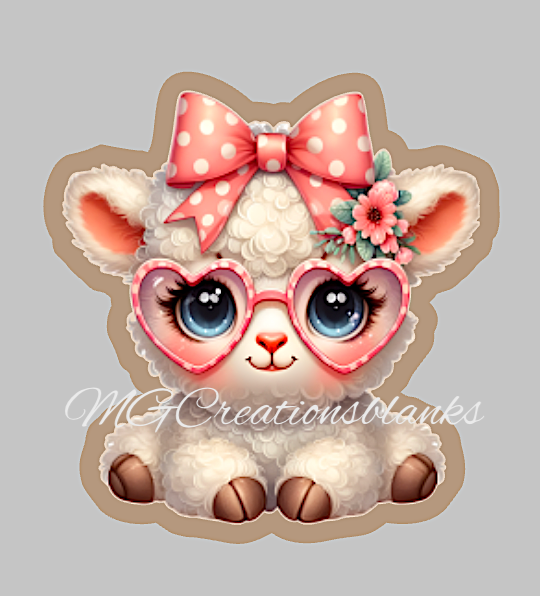 Lamb clear acrylic blanks for badge reels with matching vinyl decal, acrylic blank, decal, vinyl decal, Lamb decal, acrylic