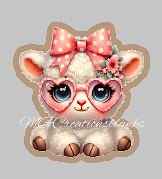 Lamb clear acrylic blanks for badge reels with matching vinyl decal, acrylic blank, decal, vinyl decal, Lamb decal, acrylic