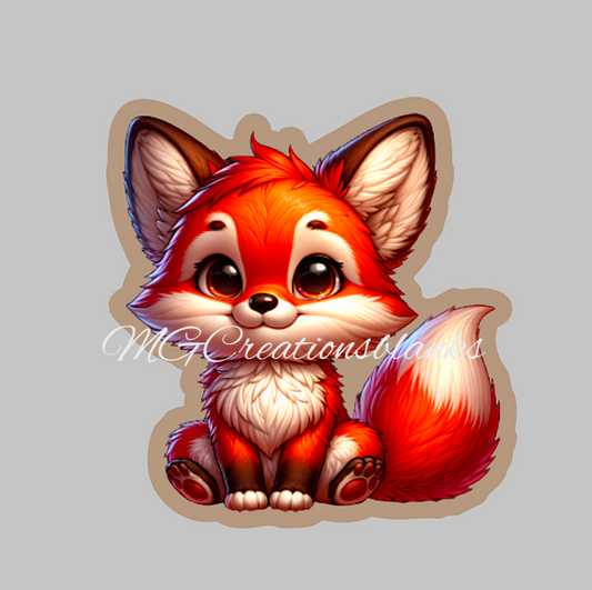 Fox clear acrylic blanks for badge reels with matching vinyl decal, acrylic blank, decal, vinyl decal, Fox decal, Fox acrylic blank, Fox