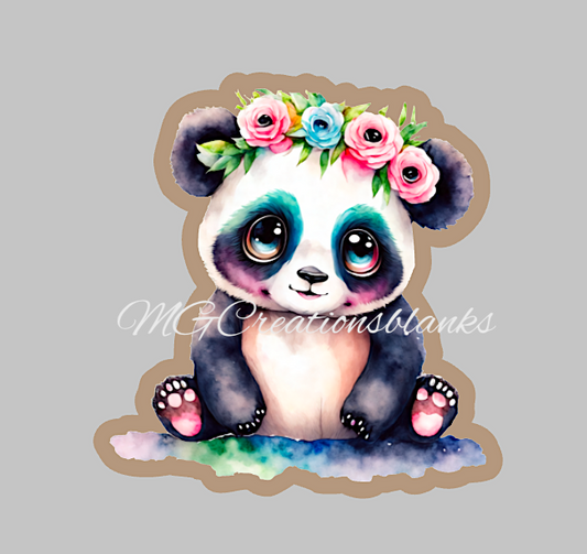 Panda clear acrylic blanks for badge reels with matching vinyl decal, acrylic blank, decal, vinyl decal, Panda decal, acrylic, Panda