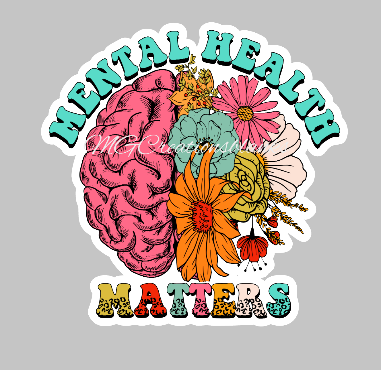 Mental Health clear acrylic blank for badge reels & vinyl decal, acrylic blank, decal, vinyl decal, brain decal, cast acrylic, brain reel