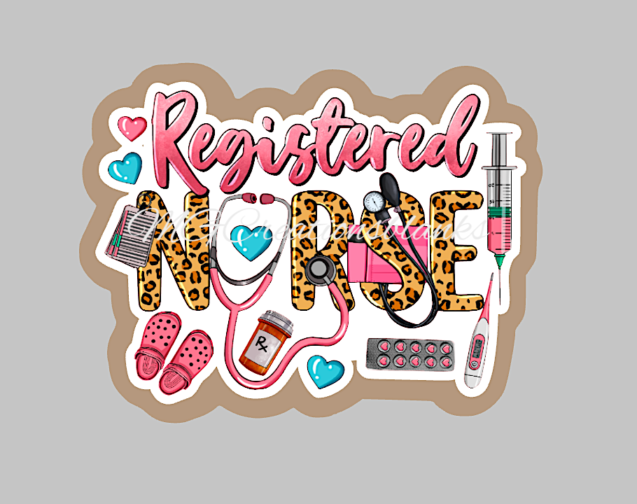 Registered Nurse acrylic blanks for badge reels & vinyl decal, acrylic blank, decal, vinyl decal, cast acrylic, reel, Nurse badge reel