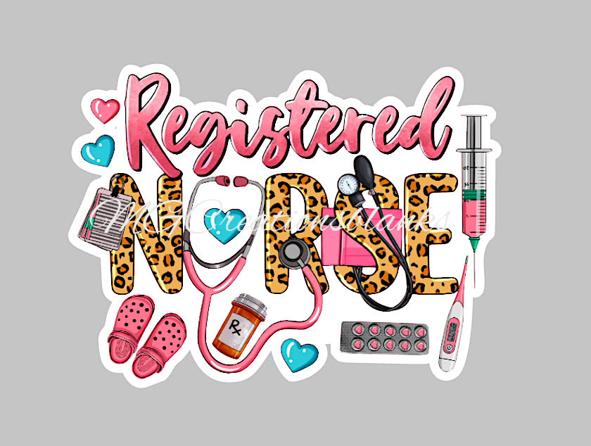 Registered Nurse acrylic blanks for badge reels & vinyl decal, acrylic blank, decal, vinyl decal, cast acrylic, reel, Nurse badge reel