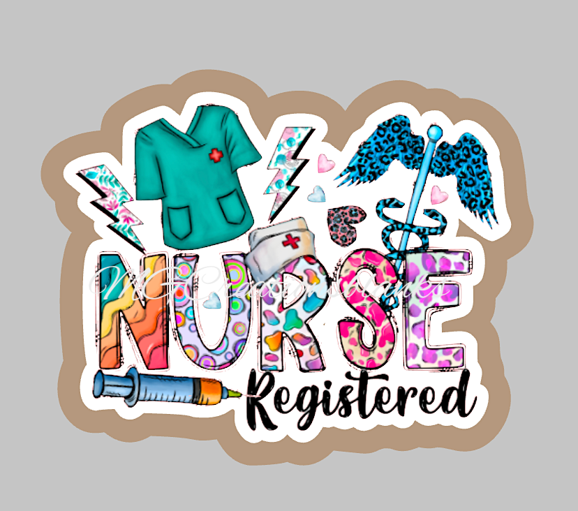 Registered Nurse acrylic blanks for badge reels & vinyl decal, acrylic blank, decal, vinyl decal, cast acrylic, reel, Nurse badge reel